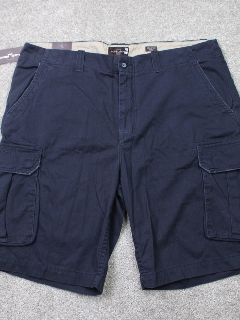 Black Brown Chino Shorts NWT Mens 38 Blue 10" Cargo Pocket 100% Cotton Casual